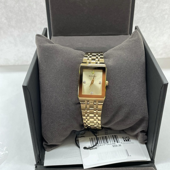 New Bulova All Gold Rectangular Ladies watch - Picture 2 of 5